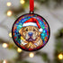 Shar Pei in Santa Hat Suncatcher Decoration